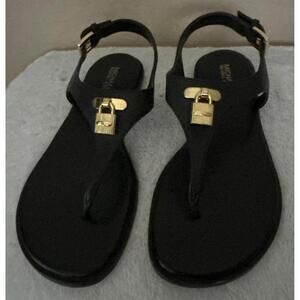Michael Kors Black Leather Sandals Sz 6